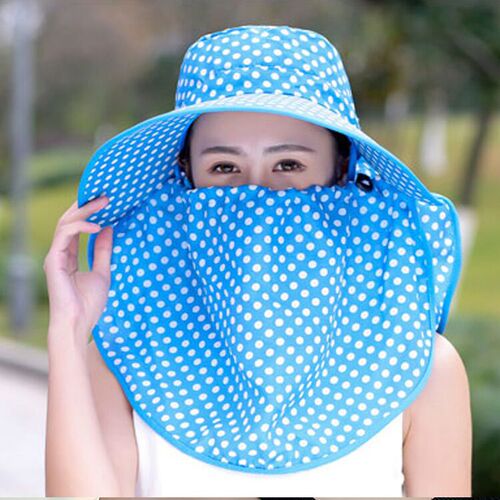 Sun protection hat for women, summer face mask, sun hat with large brim, cool hat for farming, tea picking, cycling, sunshade hat