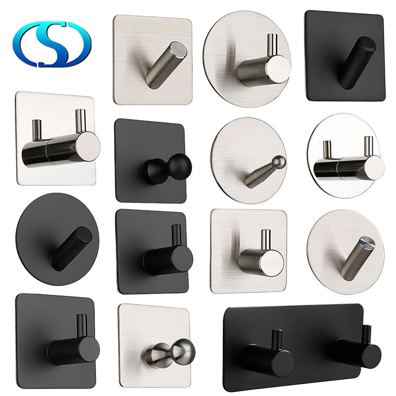 304 stainless steel towel hooks for bathroom walls, single hooks, suitable for kitchens and bathrooms, no drilling required, adhesive hooks 304 stainless steel towel hooks for bathroom walls, single hooks, suitable for kitchens and bathrooms, no drilling required, adhesive hooks