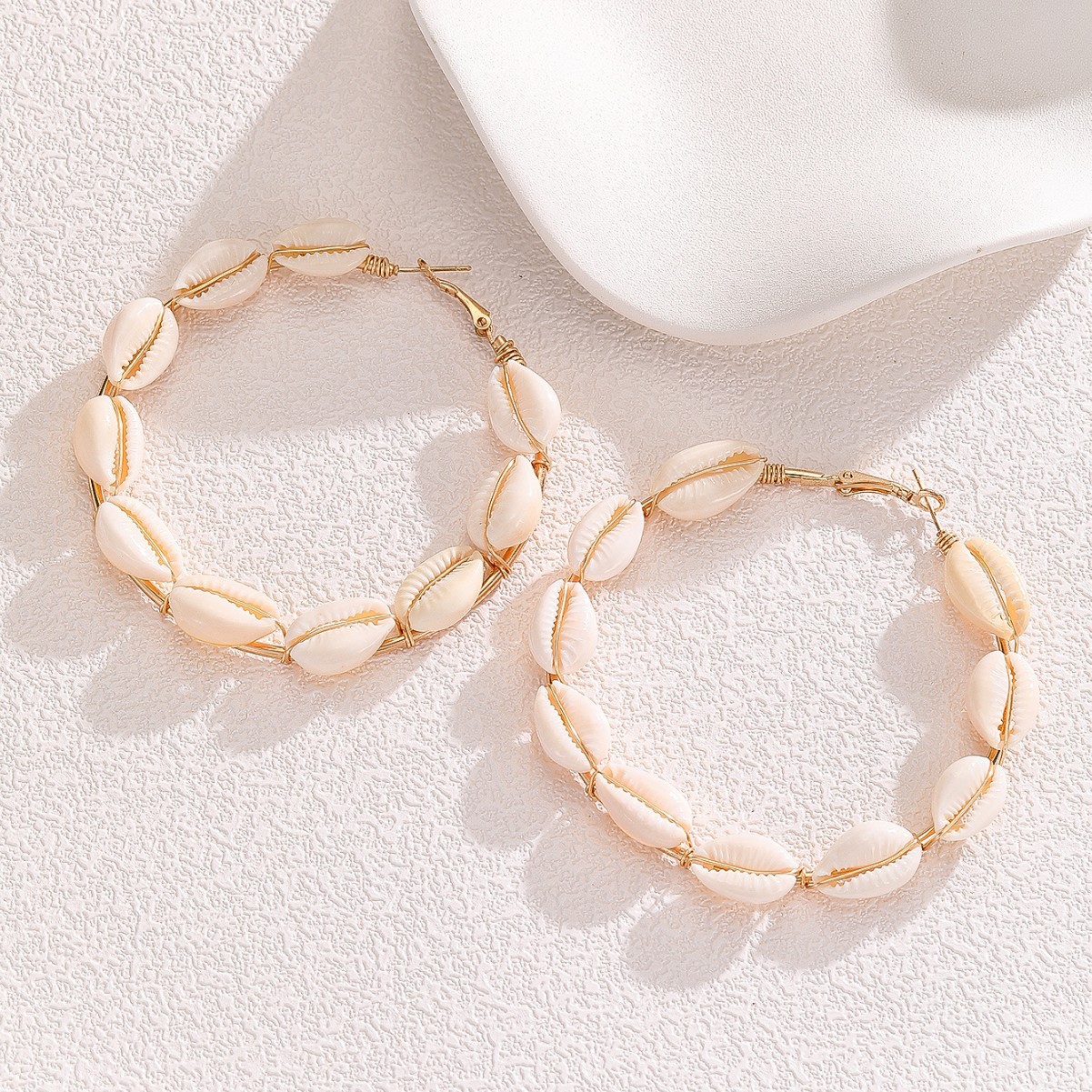 Handmade Woven Shell Earrings For Summer Beach Vacation Style_voghion.com