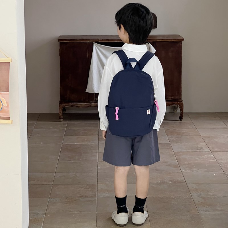 Mochila de color macaron para niños y niñas, mochila escolar de gran capacidad, mochila infantil de color sólido ligera y casual