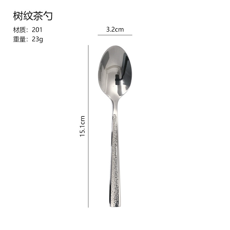 韓国氷模様スプーン ステンレス槌目長柄スプーン 洋食スプーン 学生スプーン 大人用ライススプーン|undefined