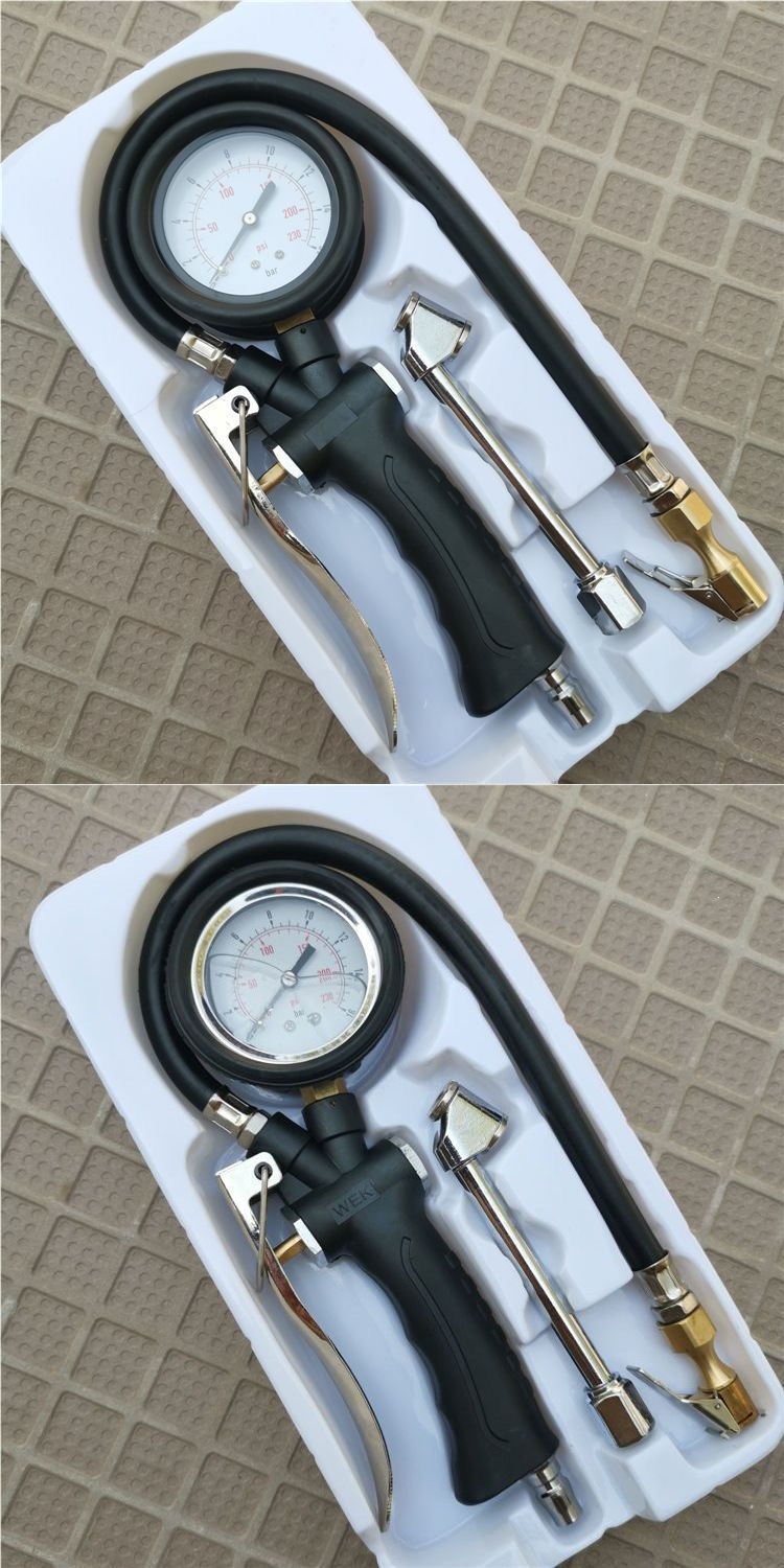 High-precision digital tire pressure gauge with inflation function, car air pressure monitor, and air pump