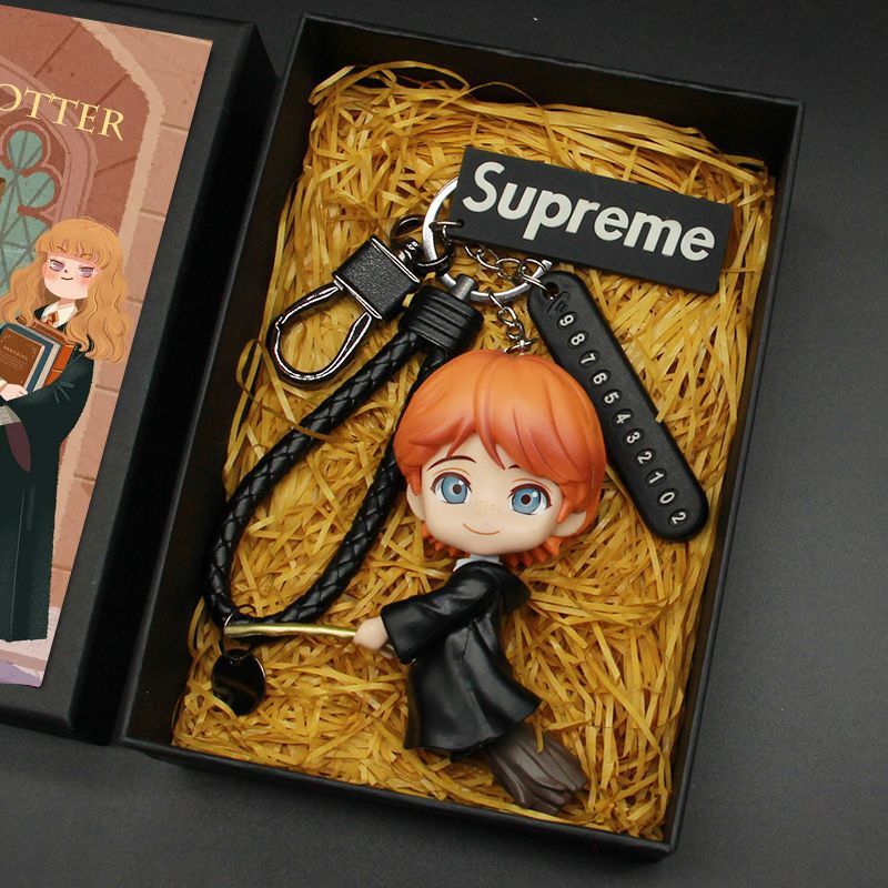 Harry Potter Pair of Cartoon School Bag Keychain Pendant Couple Female Car Anime Doll Birthday Gift Ron Harry Potter Pair of Cartoon School Bag Keychain Pendant Couple Female Car Anime Doll Birthday Gift Ron