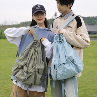 Travel All-match Pull-pull Folded Distinctive Girdle Instagram New Fashion Nylon Fashionable Women's French Shoulder Backpack for Women