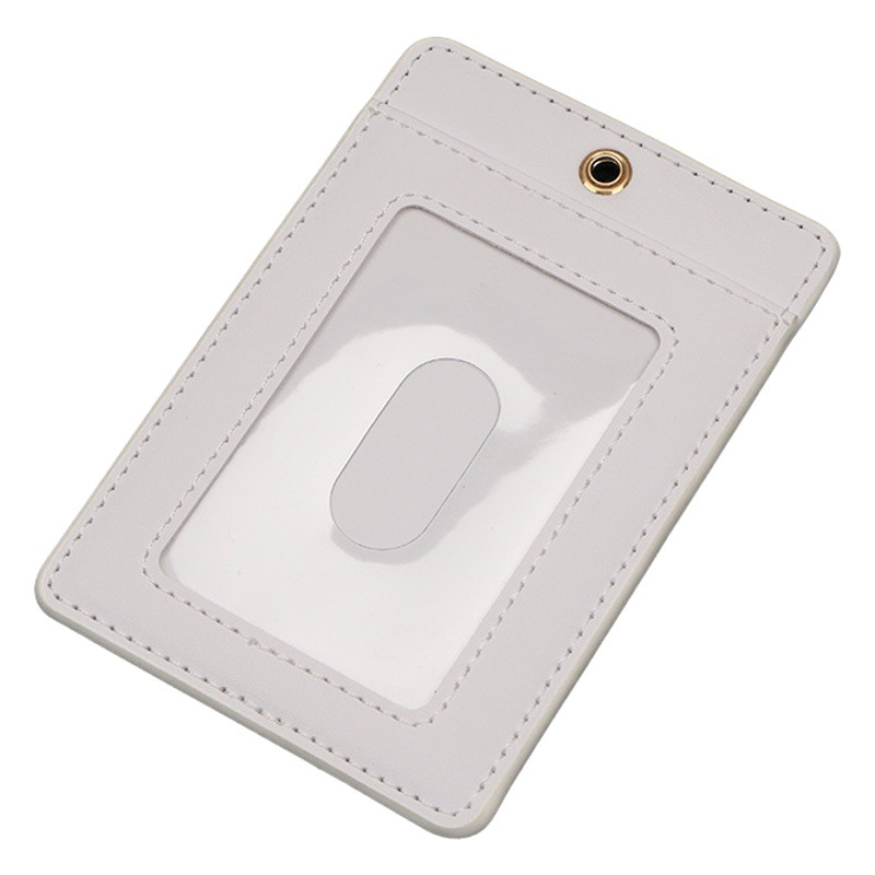 Trabajo de empresa titular de la tarjeta de identificación transparente exposición trabajo de oficina insignia soporte de tarjeta de cuero dibujo y diseño de muestra