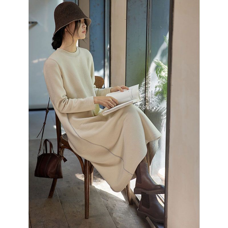 High-end texture air cotton autumn and winter dress winter skirt new young beautiful foreign style autumn