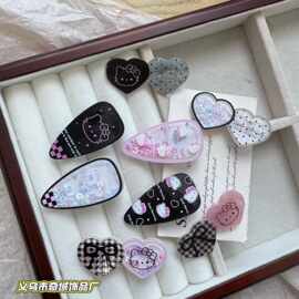 甜酷辣妹风可爱Kitty猫摇摇乐发夹儿童碎发夹刘海侧边夹卡通发饰