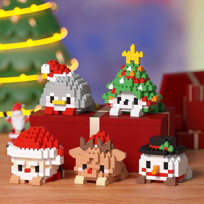 Juguetes para niños, bloques de construcción en línea, juguetes de Navidad, regalos, juguetes de Navidad, decoración, puzzle, ensamblaje