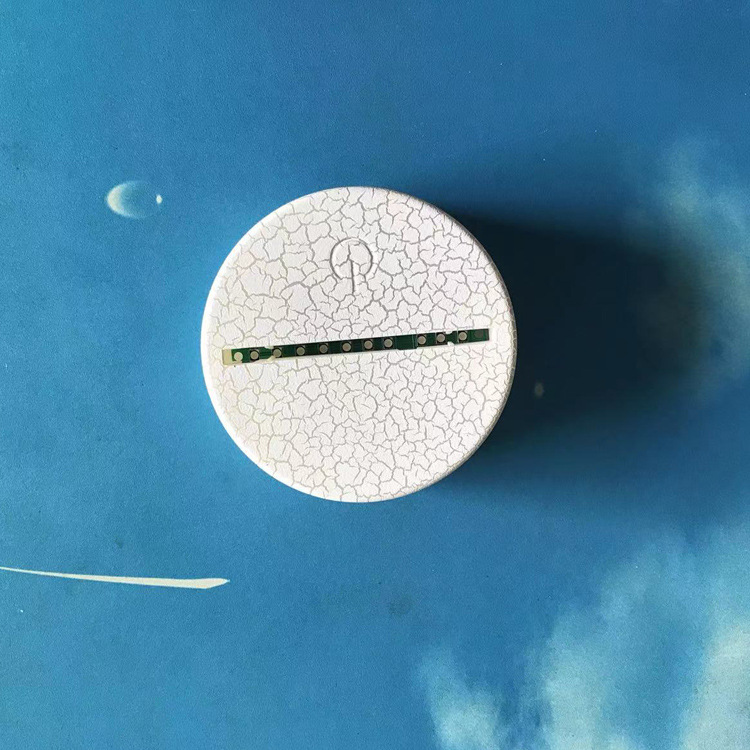 Fuente fabricante 3d luz nocturna base usb tricolor monocromo crack colorido control remoto táctil batería carga grano de madera