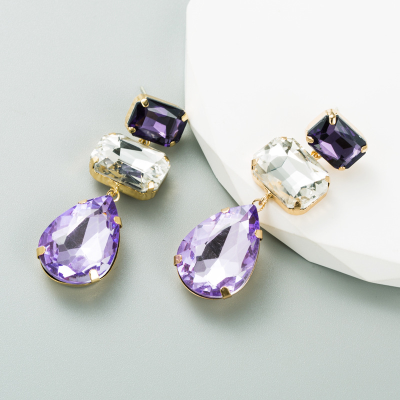 Alloy Material 1 Pair Fashion Geometric Alloy Rhinestones Earrings
