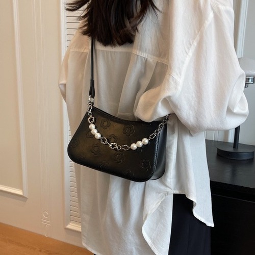 Cross-border minimalist small square bag for women, new autumn small fashion trend, pearl high-end sense casual versatile crossbody bag