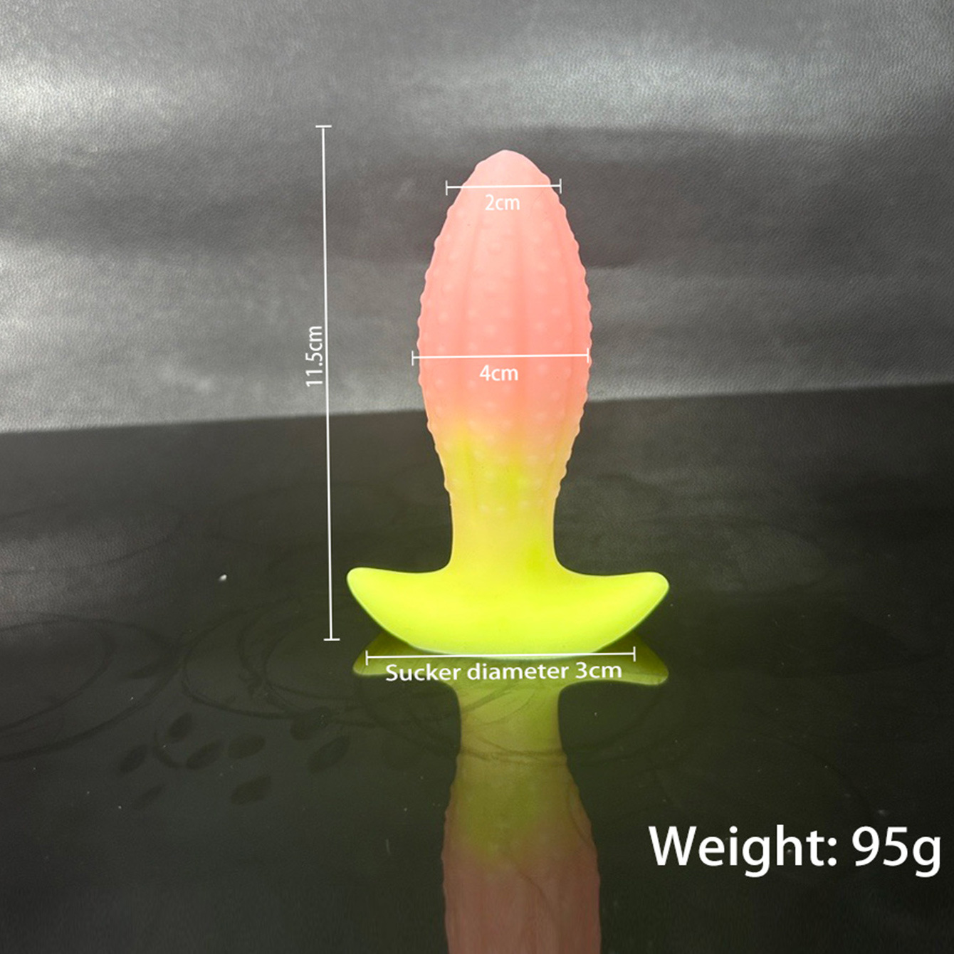 Jiuai Pineapple Anal Plug, Small Liquid Silicone, Colourful Alternative Adult Toy — detail image 4