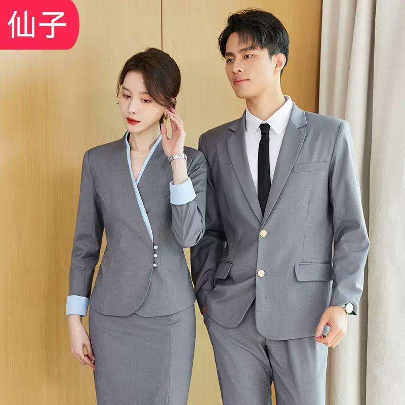 批发秋冬男女职业西服套装酒店会所前台房产售楼处案场客服工作服