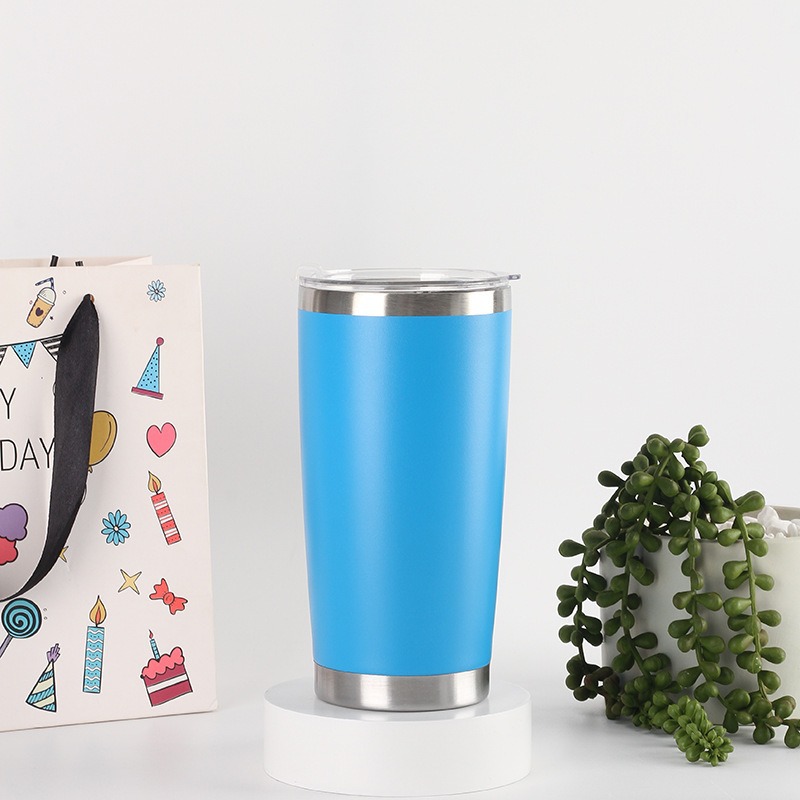 Taza de automóvil de color transfronterizo 304 taza de aislamiento de vacío de acero inoxidable de doble capa resistente a caídas portable de aislamiento de frío taza recta