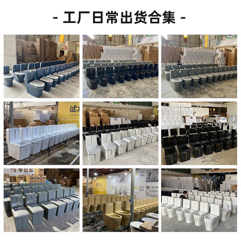 The toilet is a grey household water pump ceramic with a colorful siphonic anti-odor type. It is a high-flush toilet seat and toilet bowl details Picture