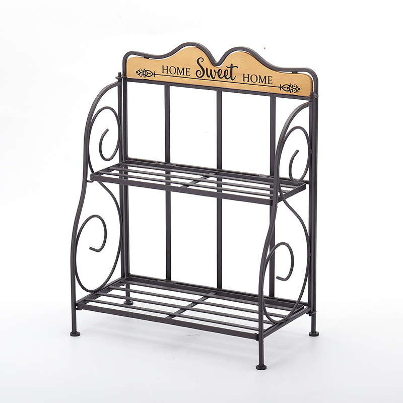 鐵藝多層花架子綠植盆栽收納置物架室內(nèi)陽臺多肉綠蘿分層折疊花架