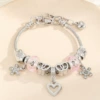12#ycb469 leaves peach heart pendant