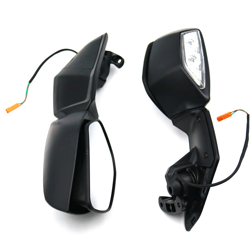 Motorcycle modified rearview mirror with light is suitable for Ninja ZX10R 2016-2020 sports car reflector