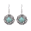 Metal acrylic turquoise fashionable earrings, wholesale