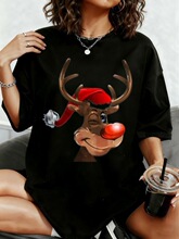 H 13823 Christmas Tree Cute Letter Casual T-shirt ʥ����ĸ��