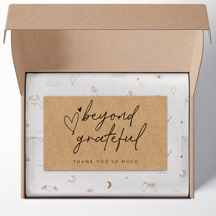 Cross-border wholesale Kraft paper thank you card 250gram card thank you gift card packaging decoration card
