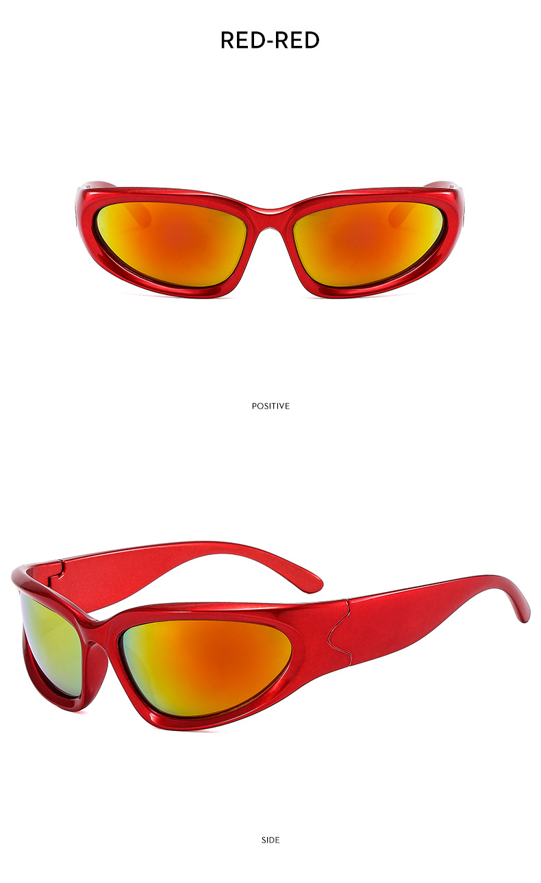 Millennium Future New Y2K Spicy Girl Cycling Punk Sports Network Occhiali da sole rossi Occhiali alla moda da donna_voghion.com
