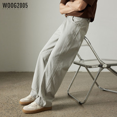 WOOG2005ライゼル綿冷感弾力カジュアルストレートパンツ2025夏