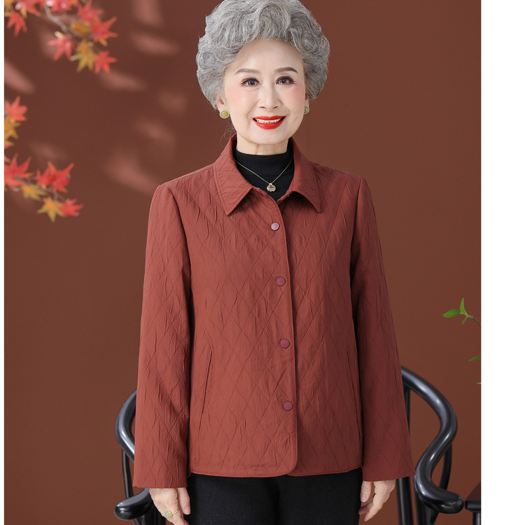 中老年时尚女装防风外套妈妈2025新款秋冬新款薄款夹克衫上衣|undefined