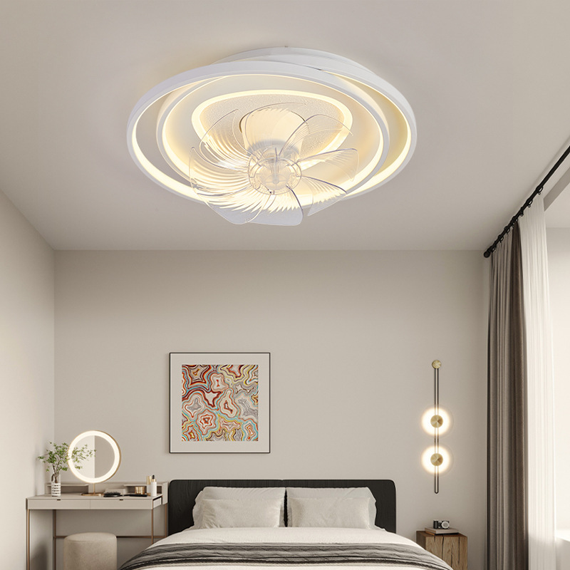 Lámpara de ventilador de dormitorio de espectro completo moderna y minimalista 2024 nueva cabeza de gran viento creativo personalidad de lámparas Zhongshan