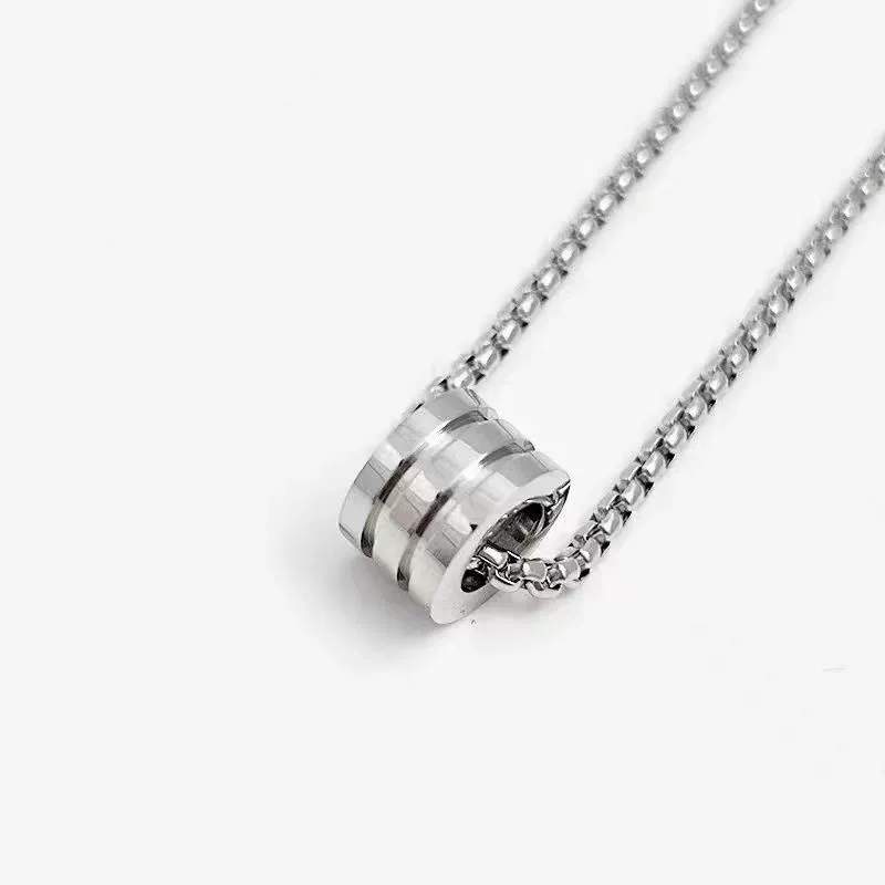 Серебряное колье-подвеска из нержавеющей стали, подвеска кольца, универсальная цепочка 60/70 см, легкая