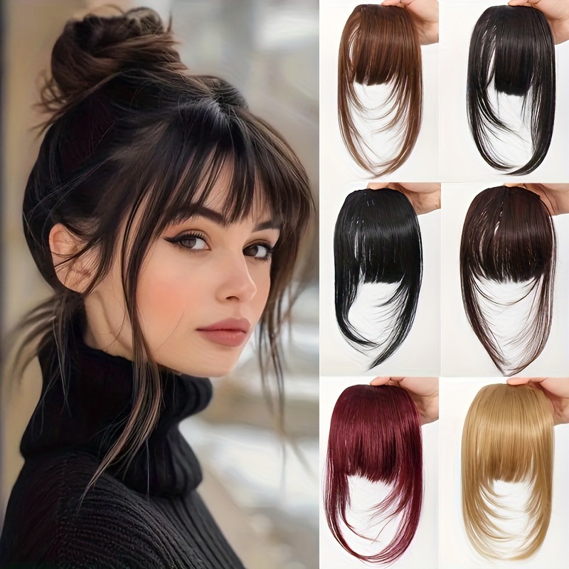 Women's wig bangs for the top of the head, to cover white hair, voluminous and natural, seamless layers at the forehead, sweet and cool comic-style hairpiece bangs