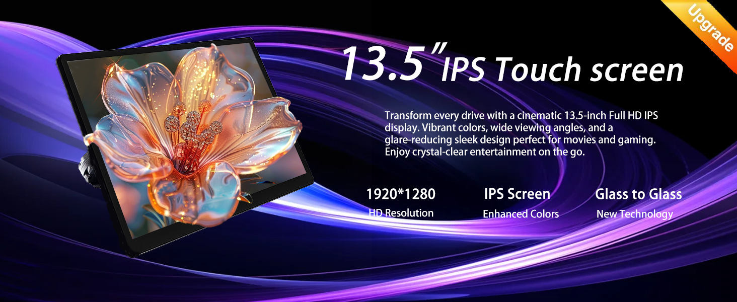 Direct Sales 13.5inch External Android Display Screen Fully Integrated Advertising Machine 13.5inch Headrest Android Mp5 Display Screen