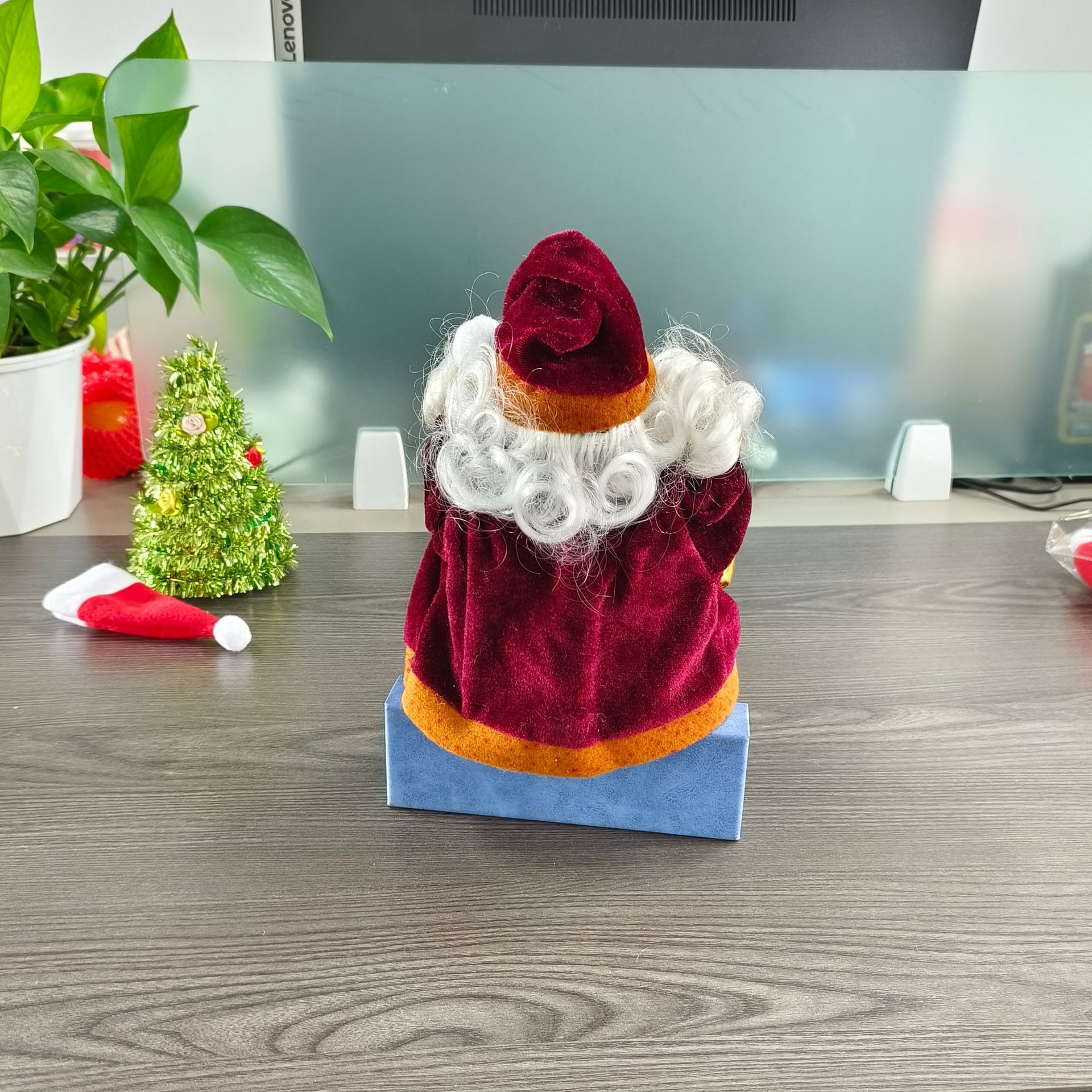 Transfronterizos nuevos papá Noel tela de peluche 35cm muñeca de papá Noel decoración de ventanas de navidad