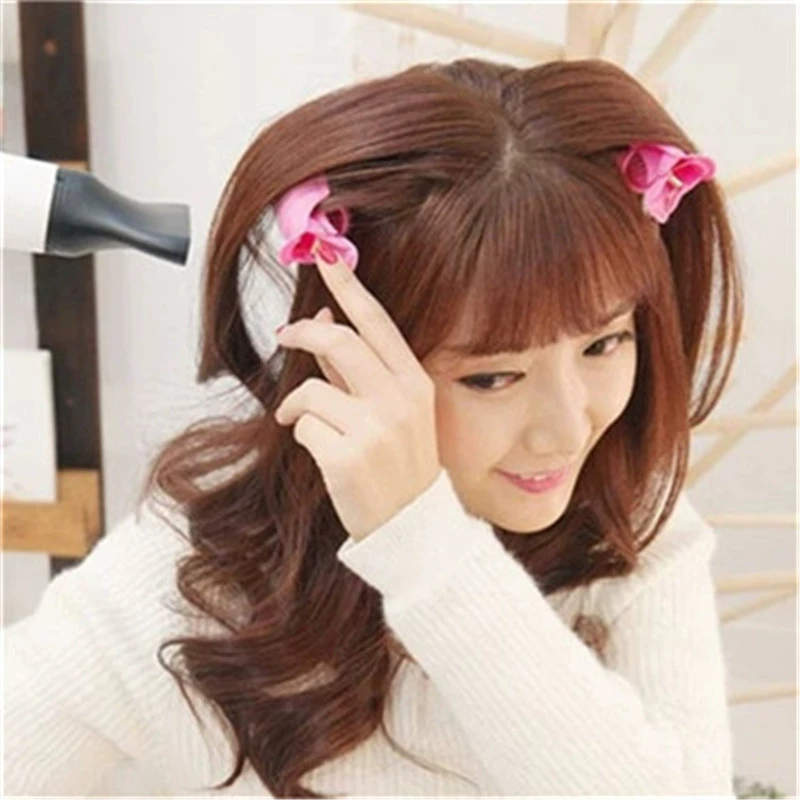 Curly bangs, self-adhesive plastic hairgrip, adds volume