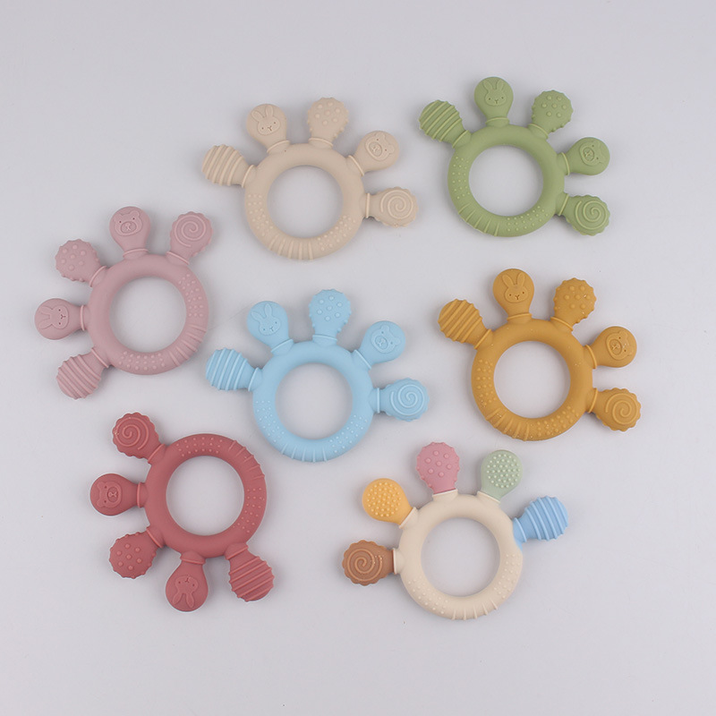 Amazon explosión material de silicona dentín de palma pequeña dientes molares resistentes a la comida mano de silicona mordida alegría tranquila campana