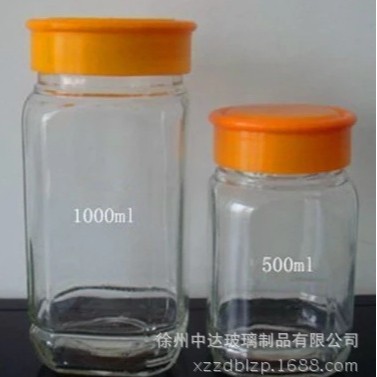 特价批发500—1000ML透明玻璃八角密封罐蜂蜜瓶罐头瓶酱菜瓶含盖