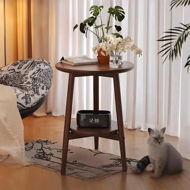 Solid Wood Small Table, Small Coffee Table, Small Living Room, Sofa Side Table, Balcony Small Tea Table, Small Round Table, Bedroom Bedside Table