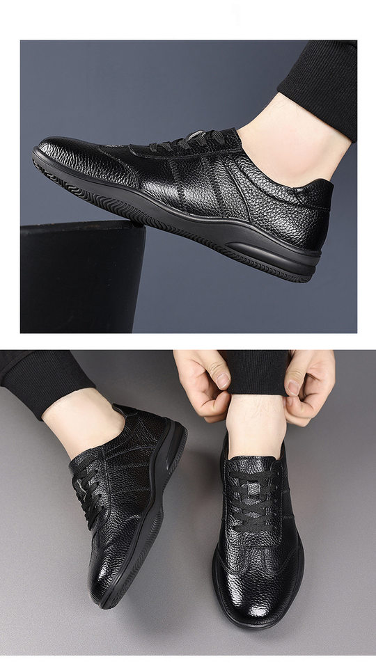 Giày da lỗ nam da bò lớp đầu, đế mềm chống trượt, thoáng khí, kiểu sneaker thể thao — Giày bệt GX màu trắng kem 88332, Giày bệt GX màu đen 88332 chi tiết 19