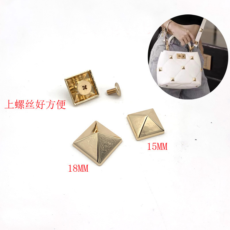 広州亜鉛合金上ねじピラミッド四方尖パンクリベット包装アクセサリー修理バッグ神器|undefined