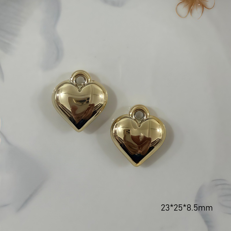 Chapado en oro y plata para proteger el color de la superficie brillante de acrílico melocotón amado colgante en forma de corazón pulsera manual collar de clavícula juguete DIY image 33