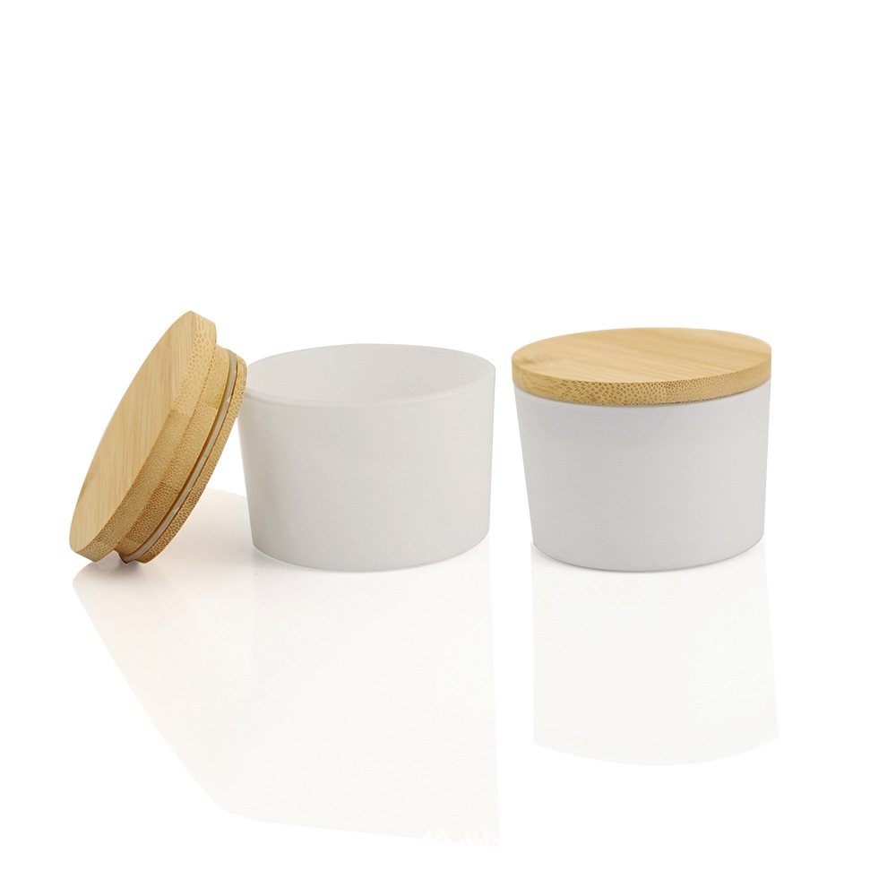 Amazon Spot Copa de velas de aromaterapia Tarro transparente Cubierta de candelero de vidrio redondo esmerilado de color con spray de atmósfera ligera y lujosa