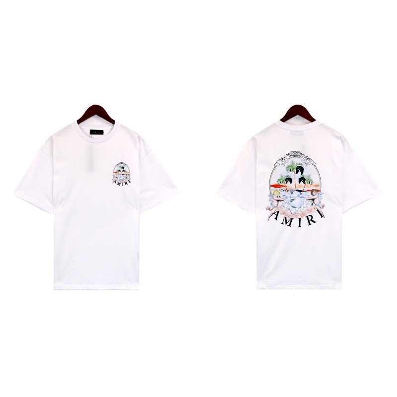 Am24 nuevo logo camiseta de manga corta número 22 lavado retro pareja tendencia deportes 5 puntos pantalones cortos traje 1ri