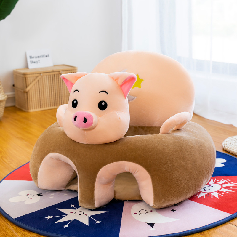 Asiento de Aprendizaje para Bebés, Anti-vuelco, Anti-caídas, Sofá de Peluche para Niños, Sofá Perezoso