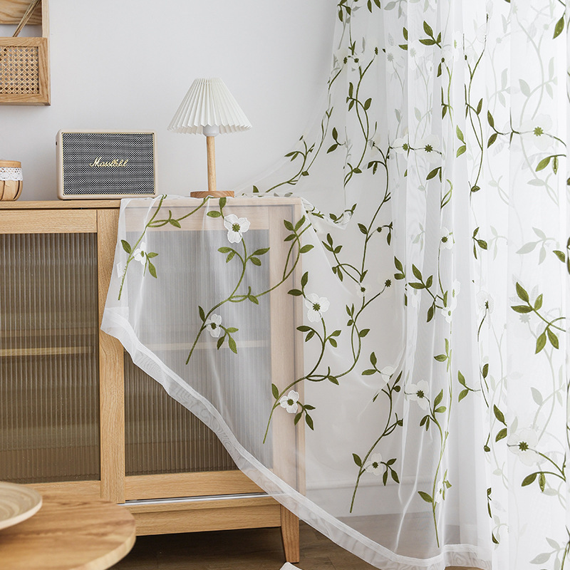 Cross-Border Online Store Embroidered Curtains with Optional Colors, Multi-Layered Silk Mesh Gauze, American Country Style Window Screens and Curtains Cross-Border Online Store Embroidered Curtains with Optional Colors, Multi-Layered Silk Mesh Gauze, American Country Style Window Screens and Curtains