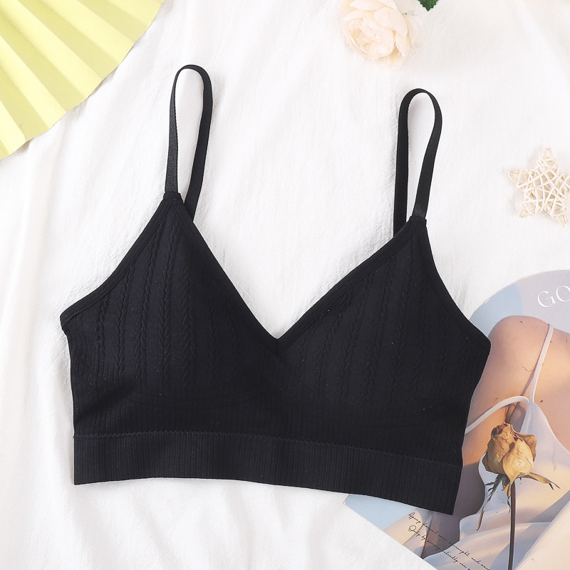 Nuevo estilo transfronterizo, pecho envuelto, hermosa ropa interior de espalda para mujer, sin anillo de acero, copa fija de alta elasticidad, chaleco deportivo, cómodo sujetador de tirantes
