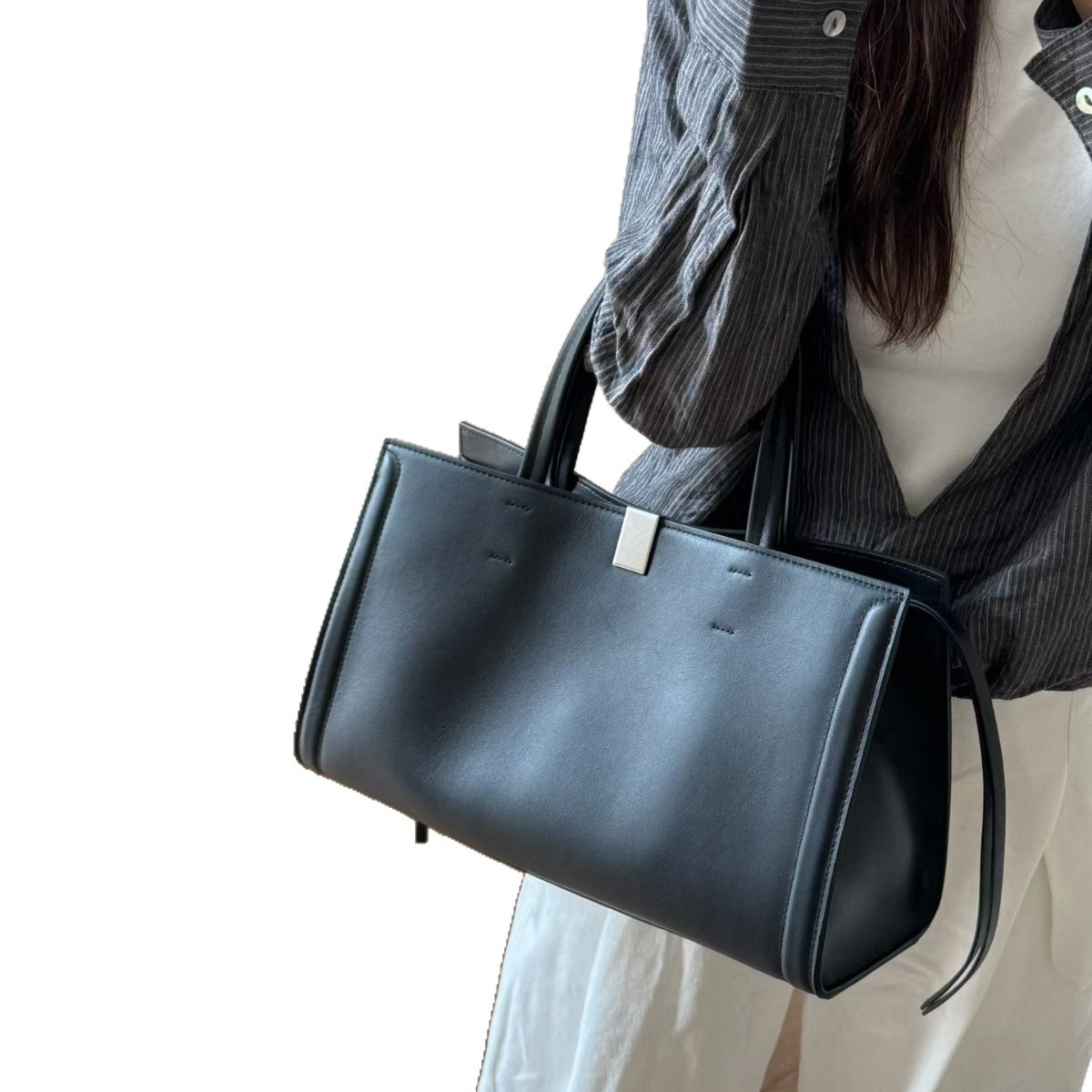 [French Style Bag] Ins New Niche Minimalist Handbag Fashion Versatile Top Grain Cowhide Crossbody Bag Genuine Leather - Thumbnail 5