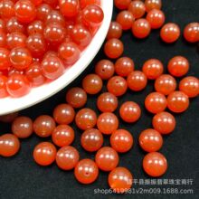 天然半孔红玉散珠批发 diy玉石饰品半孔珠耳钉耳饰吊坠配件玉珠子