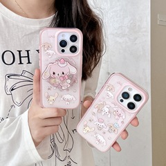 粉爱心草莓厨师帽甜品兔适用iPhone16苹果15ProMax手机壳14少女心