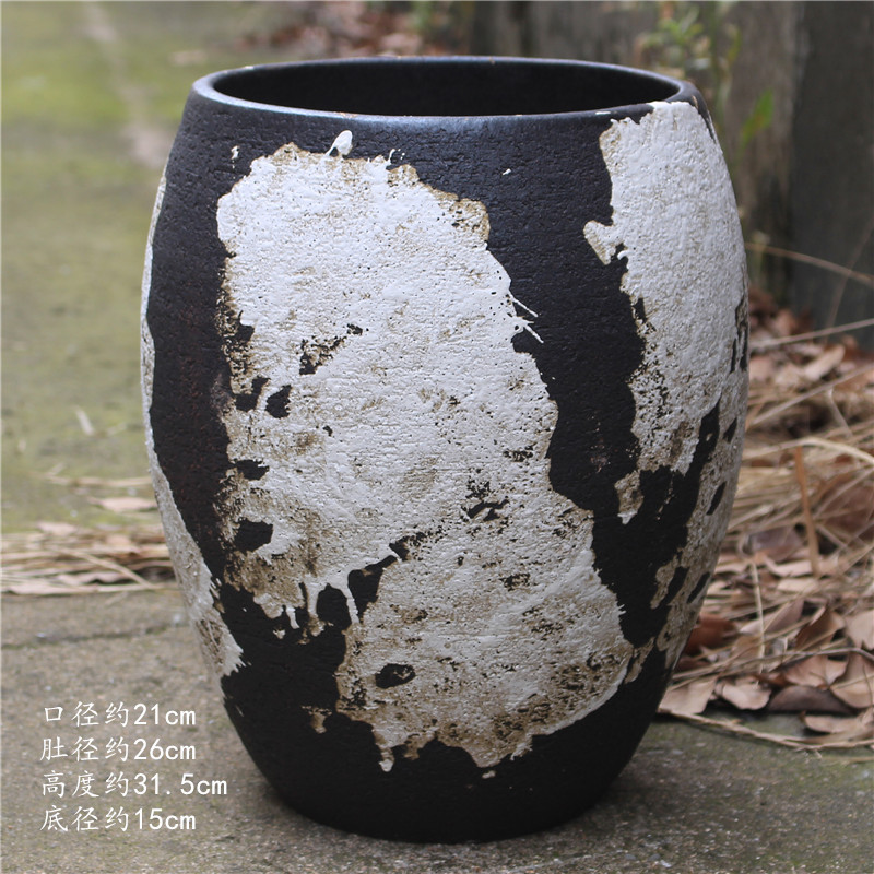 Large Rustic Pottery Planter for Planting Trees, Purple Sand Wabi-Sabi Style Bougainvillea, Large High-End Courtyard Garden Villa Green Plant Large Flower Pot