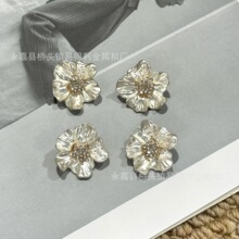 高档镶钻花朵金属纽扣毛呢大衣装饰扣西装外套时尚不规则五瓣花扣